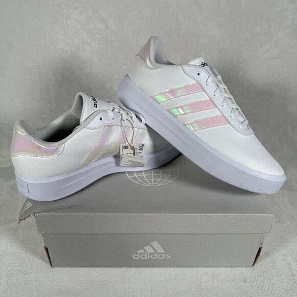 Adidas Court Platform Women Sneakers Size 11 Skateboarding H06299 White Pink NWB